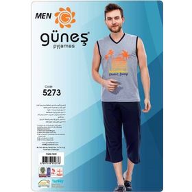 Güneş 5273 Sıfır Kollu Kaprili Erkek Pijama Takımı