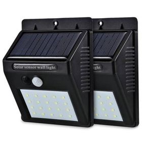 Güneş Enerjili 20 Ledli Sensörlü Duvar Tipi Solar Lamba