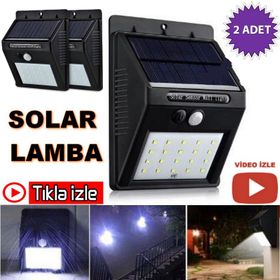 Güneş Enerjili 20 Ledli Sensörlü Duvar Tipi Solar Lamba