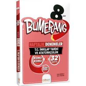 Güney Yayınları 8.Sınıf LGS T.C. İnkılap Tarihi Bumerang 32 Haftalık Denemeler
