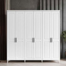 GuneyStore Adenna 6 Kapaklı Beyaz Gardırop