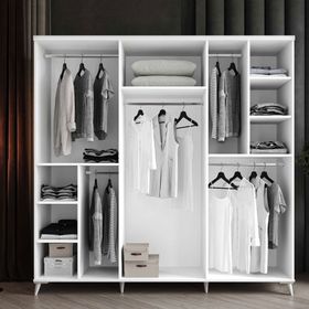 GuneyStore Adenna 6 Kapaklı Beyaz Gardırop