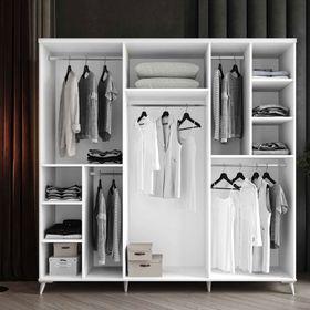 GuneyStore Adenna 6 Kapaklı Komple Mdf Beyaz Gardırop