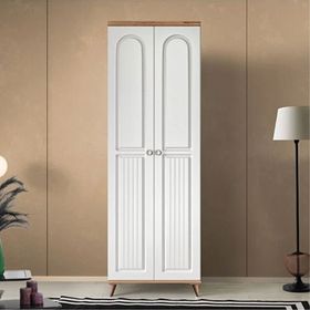 GuneyStore Bohem 2 Kapaklı Atlantik Çam Beyaz Gardırop