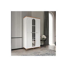GuneyStore Bohem 3 Kapaklı Aynalı Komple MDF Gardırop