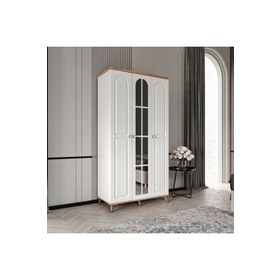 GuneyStore Bohem 3 Kapaklı Aynalı Komple MDF Gardırop