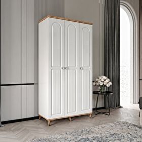 GuneyStore Bohem 3 Kapaklı Komple MDF Gardırop