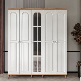 GuneyStore Bohem 5 Kapaklı Aynalı Gardırop