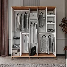 GuneyStore Bohem 5 Kapaklı Aynalı Gardırop