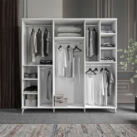 GuneyStore Efes 6 Kapaklı Beyaz Gardırop