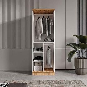 GuneyStore Flora 2 Kapaklı Atlantik Çam Beyaz Gardırop