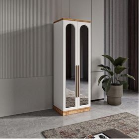 GuneyStore Flora 2 Kapaklı Aynalı Komple MDF Gardırop
