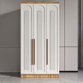 GuneyStore Flora 3 Kapaklı Atlantik Çam Beyaz Gardırop