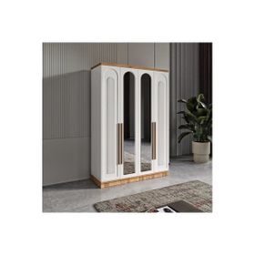 GuneyStore Flora 4 Kapaklı Aynalı Komple MDF Gardırop