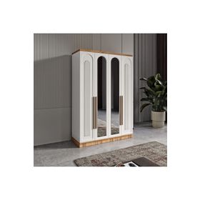 GuneyStore Flora 4 Kapaklı Aynalı Komple MDF Gardırop