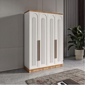 GuneyStore Flora 4 Kapaklı Komple MDF Gardırop