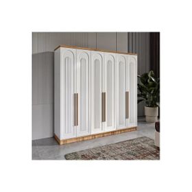 GuneyStore Flora 6 Kapaklı Komple MDF Gardırop
