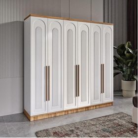 GuneyStore Flora 6 Kapaklı Komple MDF Gardırop
