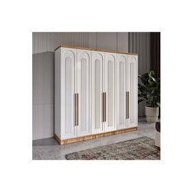 GuneyStore Flora 6 Kapaklı Komple MDF Gardırop