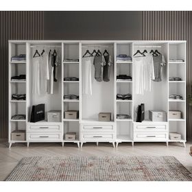 GuneyStore Gözde 10 Kapaklı Beyaz Gardırop