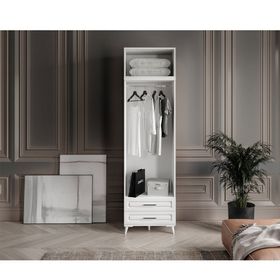 GuneyStore Gözde 2 Kapaklı Yüklüklü Beyaz Gardırop