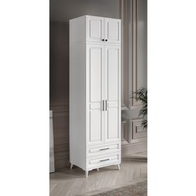 GuneyStore Gözde 2 Kapaklı Yüklüklü Komple MDF Beyaz Gardırop