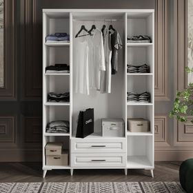 GuneyStore Gözde 4 Kapaklı Aynalı Beyaz Gardırop