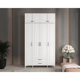 GuneyStore Gözde 4 Kapaklı Beyaz Gardırop