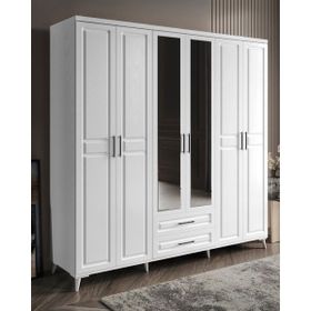 GuneyStore Gözde 6 Kapaklı Beyaz Gardırop