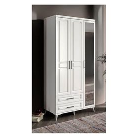 GuneyStore Gözde Aynalı 3 Kapaklı Komple Mdf Beyaz Gardırop