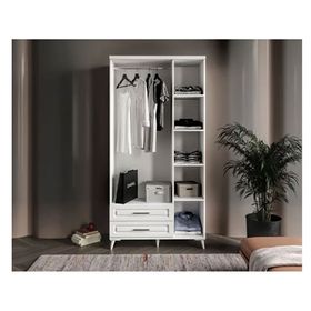 GuneyStore Gözde Aynalı 3 Kapaklı Komple Mdf Beyaz Gardırop