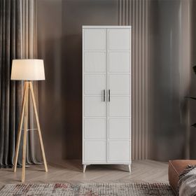 GuneyStore Milano 2 Kapaklı Beyaz Gardırop