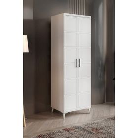 GuneyStore Milano 2 Kapaklı Beyaz Gardırop