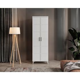 GuneyStore Milano 2 Kapaklı Komple MDF Beyaz Gardırop