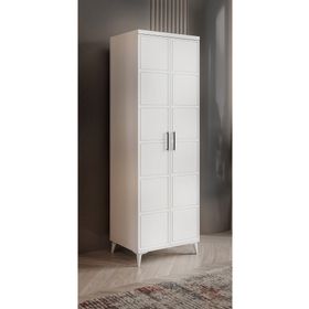 GuneyStore Milano 2 Kapaklı Komple MDF Beyaz Gardırop