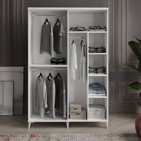 GuneyStore Milano 4 Kapaklı Beyaz Gardırop