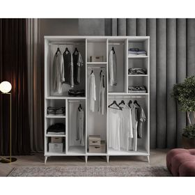 GuneyStore Milano 5 Kapaklı Beyaz Gardırop