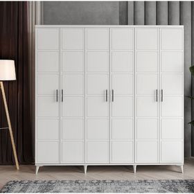 GuneyStore Milano 6 Kapaklı Beyaz Gardırop