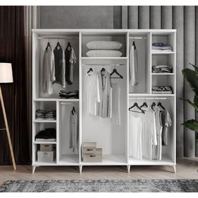 GuneyStore Milano 6 Kapaklı Beyaz Gardırop