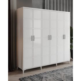 GuneyStore Milano 6 Kapaklı Beyaz Gardırop