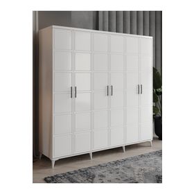 GuneyStore Milano 6 Kapaklı Komple MDF Beyaz Gardırop