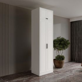 GuneyStore Milas 2 Kapaklı Komple MDF Yüklüklü Gardırop