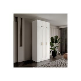 GuneyStore Milas 3 Kapaklı Komple MDF Yüklüklü Gardırop