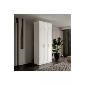 GuneyStore Milas 3 Kapaklı Komple MDF Yüklüklü Gardırop