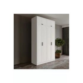 GuneyStore Milas 4 Kapaklı Komple MDF Yüklüklü Gardırop