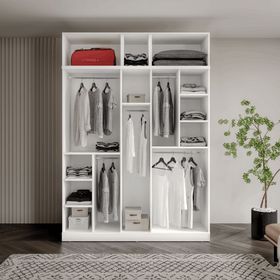 GuneyStore Milas 5 Kapaklı Komple MDF Yüklüklü Gardırop