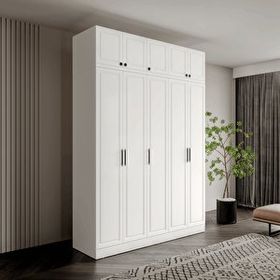 GuneyStore Milas 5 Kapaklı Komple MDF Yüklüklü Gardırop