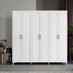 GuneyStore Milas 6 Kapaklı Beyaz Gardırop