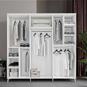 GuneyStore Milas 6 Kapaklı Beyaz Gardırop