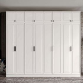 GuneyStore Milas 8 Kapaklı Komple MDF Ayaklı Yüklüklü Gardırop